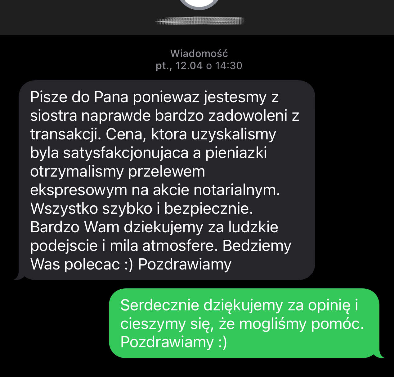 Pozytywna opinia Klientów, którzy polecili nas swoim znajomym.